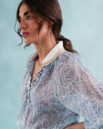 Golab Blouse - Blue Iris Tops - Blouse Rosewater House