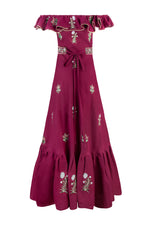 Malika Belted Maxi Dress - Fauna Embroidery Dresses - Maxi Rosewater House 