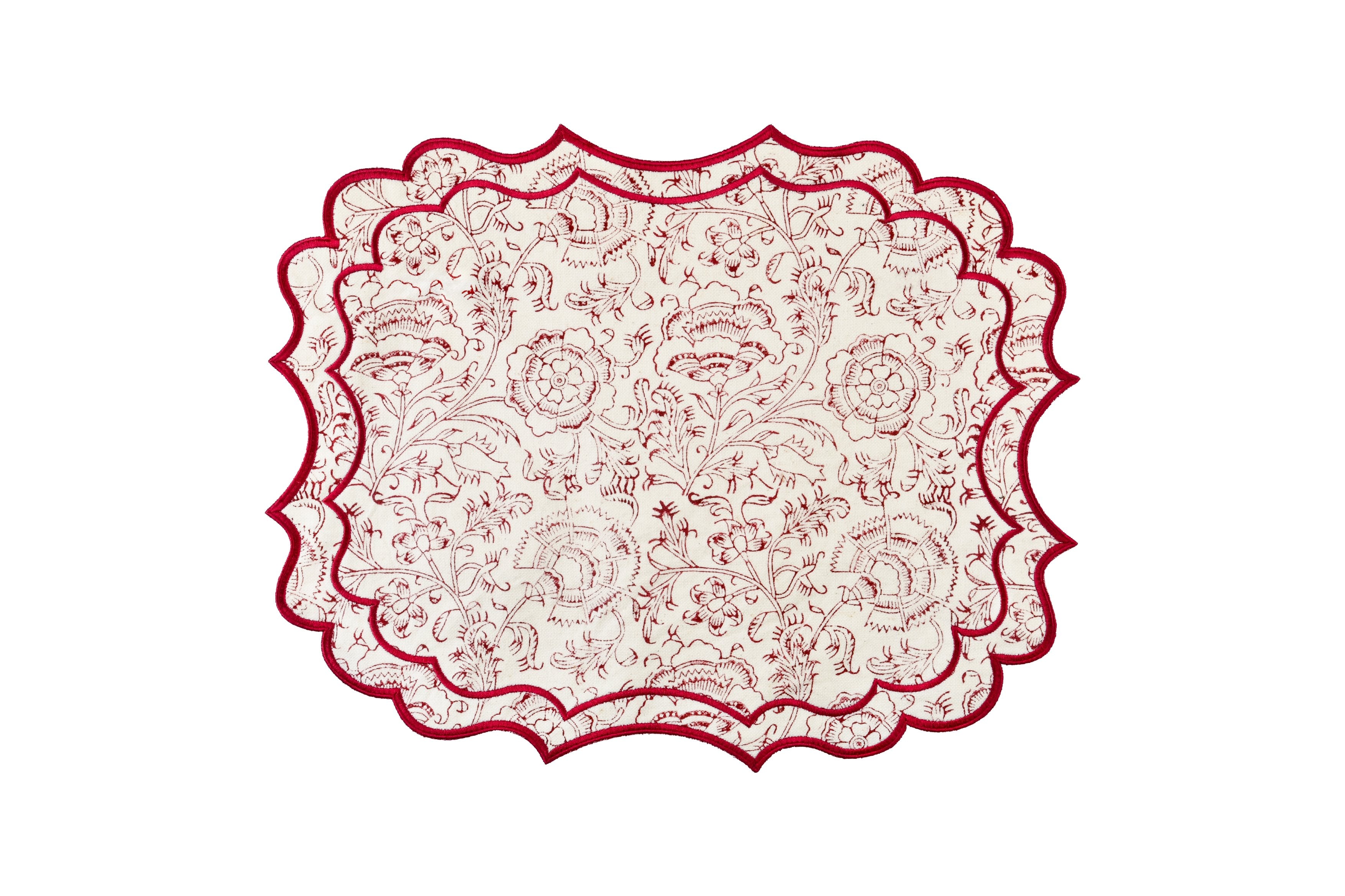 Iris Placemats - Red Rosewater House