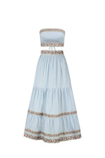 Carnation Ruffle Skirt - Blue & Pink Rosewater House