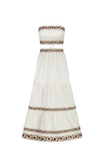 Carnation Ruffle Skirt - Ivory & Red Rosewater House