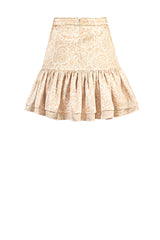 Pipa Mini Skirt - Printed Silk Creme Rosewater House 