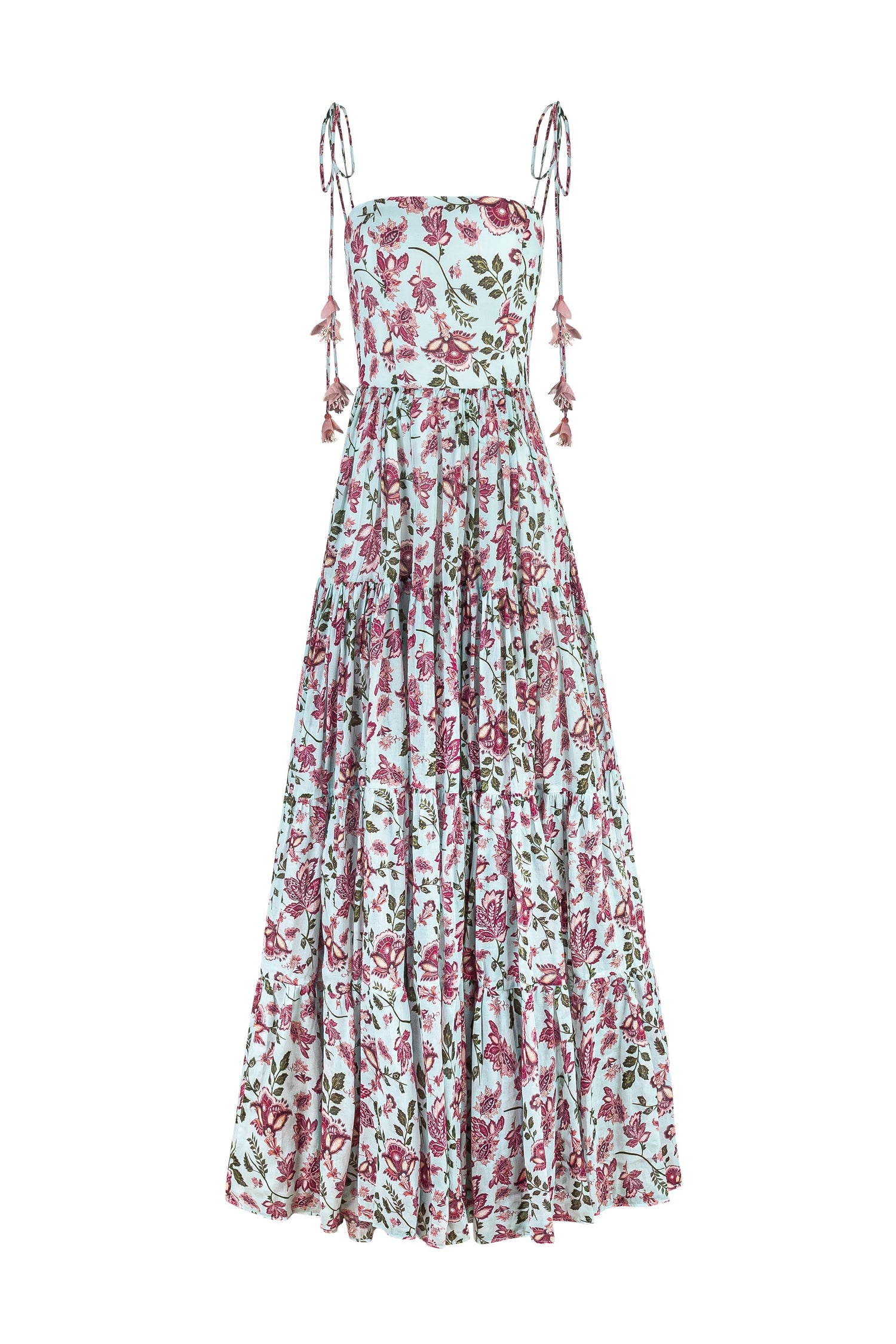 Sara Maxi Dress - Golestan Printed Voile Turquoise Dresses - Maxi Rosewater House