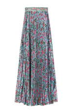 Viona Skirt - Golestan Printed Chiffon Turquoise Bottoms - Skirts Rosewater House