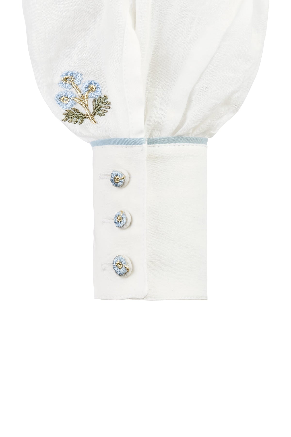 Naz Blouse - White & Blue Rosewater House