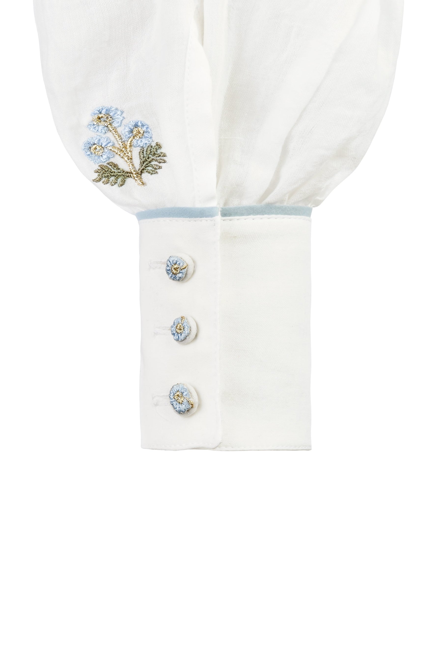Naz Blouse - White & Blue Rosewater House