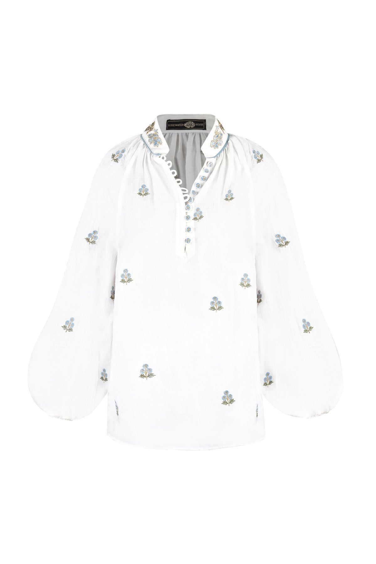 Golnaz Blouse - Blue on White Tops - Blouse Rosewater House 