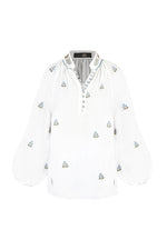 Golnaz Blouse - Blue on White Tops - Blouse Rosewater House 