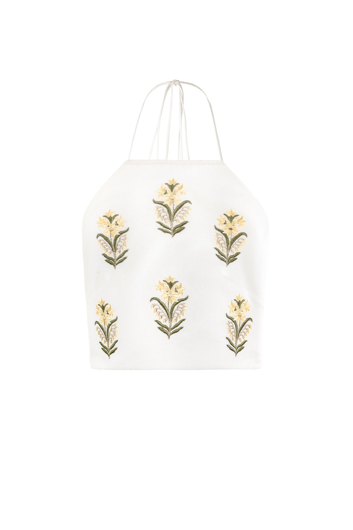 Gilda bustier - Lilium Embroidered Offwhite & Yellow Tops - Bustier & Embroidered Rosewater House 