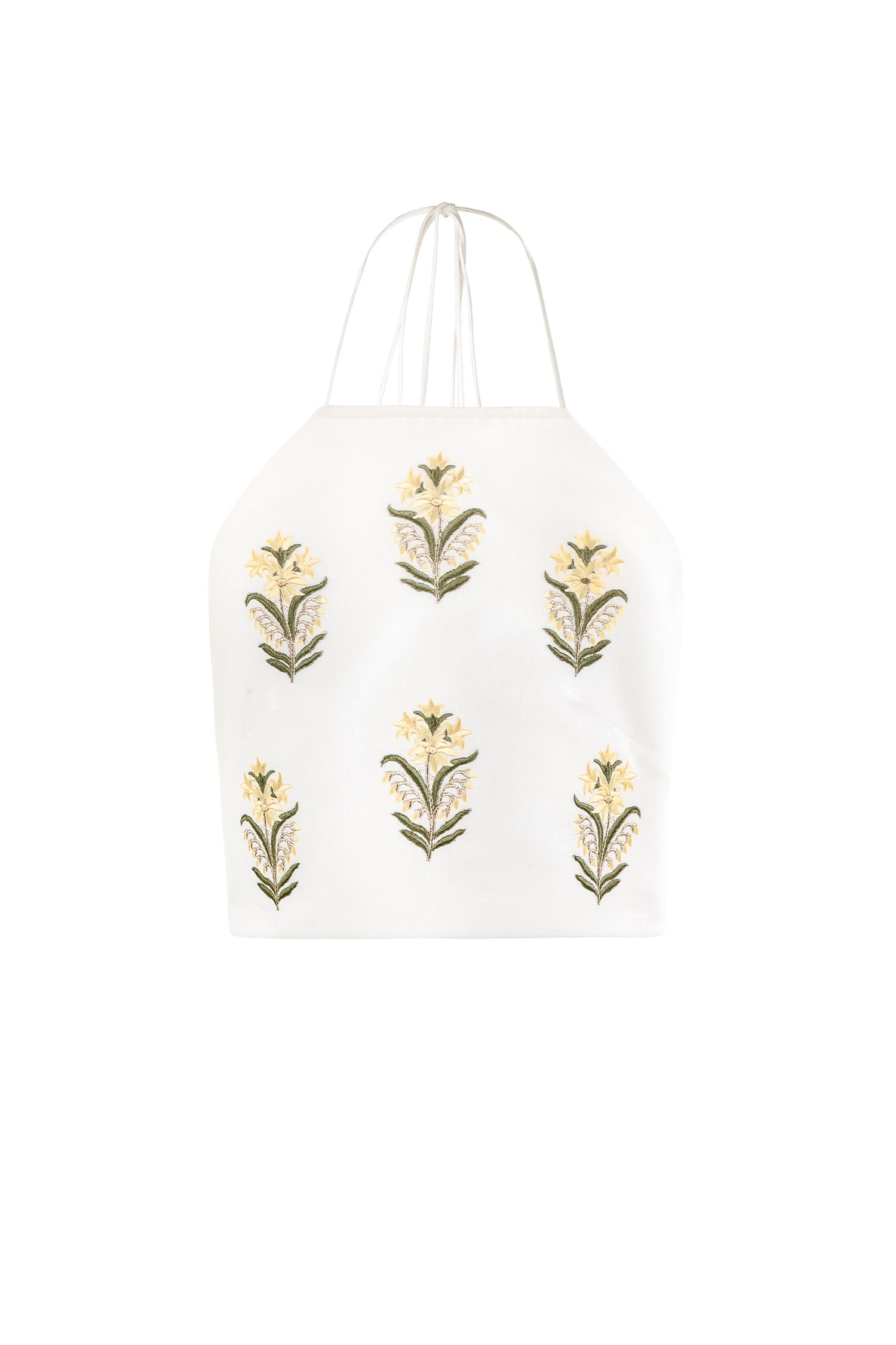 Gilda bustier - Lilium Embroidered Offwhite & Yellow Tops - Bustier & Embroidered Rosewater House 
