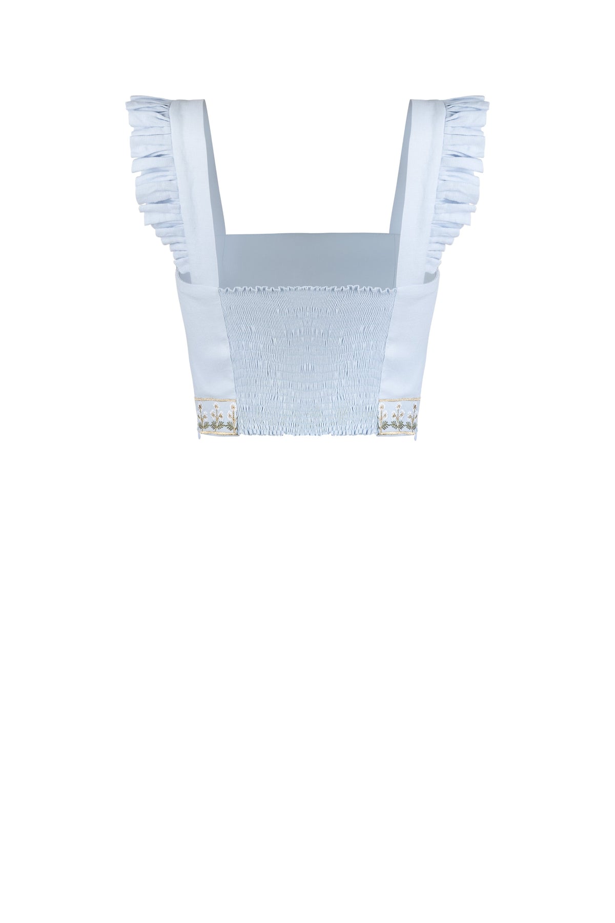 Yalda Bustier - Naz Embroidered Blue & White Tops - Bustier & Embroidered Rosewater House