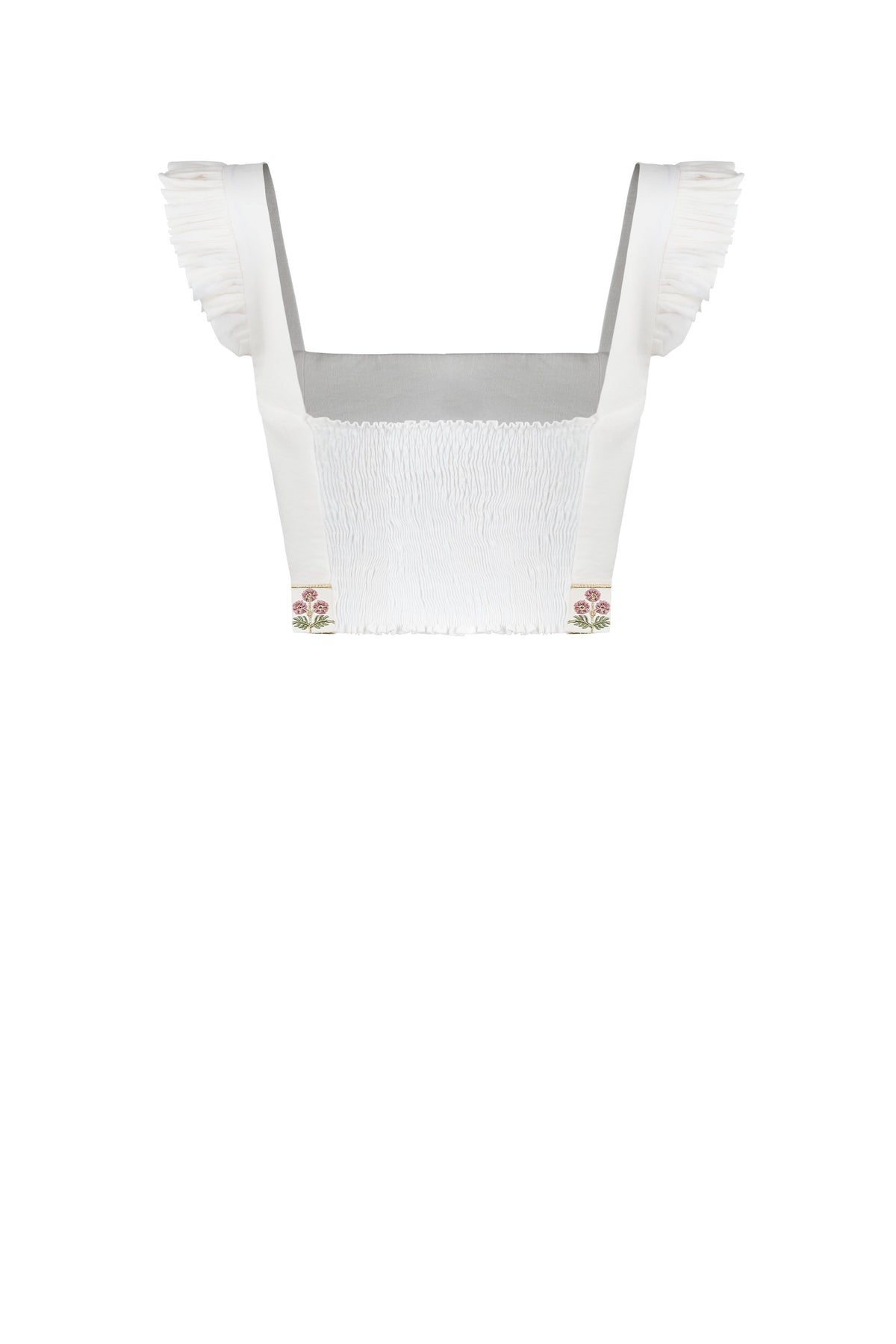 Yalda bustier - Naz Embroidered Offwhite & Pink Rosewater House