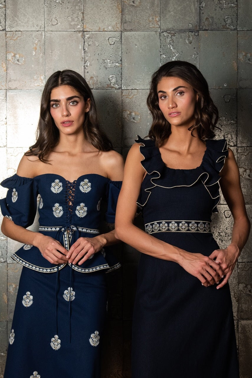 Ayan Dress - Navy Dresses - Formal Rosewater House