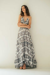 Baran Ruffle Dress - Paisley Ghalamkar Dresses - Formal Rosewater House 