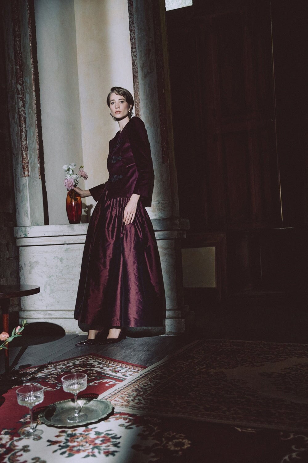 Yass Taffeta Ball Skirt - Burgundy Bottoms - Skirts Rosewater House