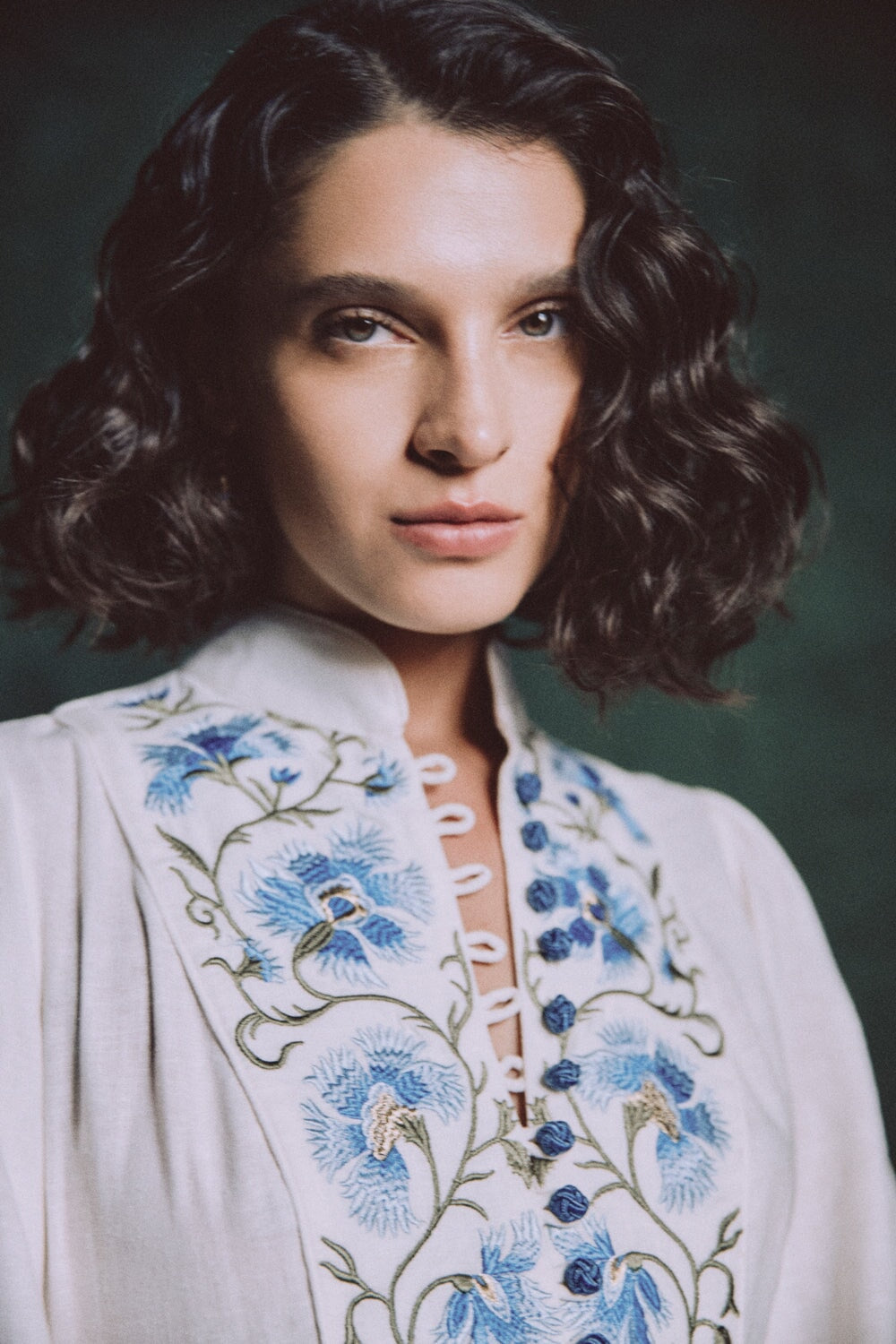 Saba Maxi Dress -off-white & Blue Rosewater House