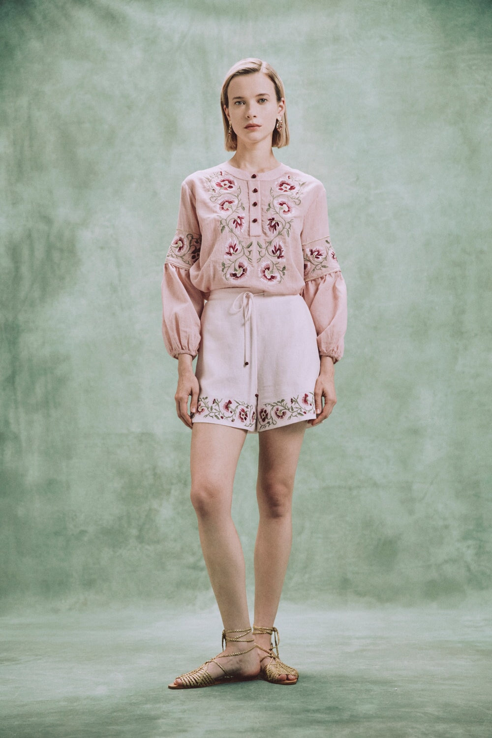 Lola Shorts- Lola Embroidered Pink & Pink Rosewater House