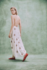 Sarv Maxi Dress - Off White & Red Rosewater House