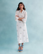 Yalda skirt - Naz Embroidered Offwhite & Pink Bottoms - Skirts Rosewater House