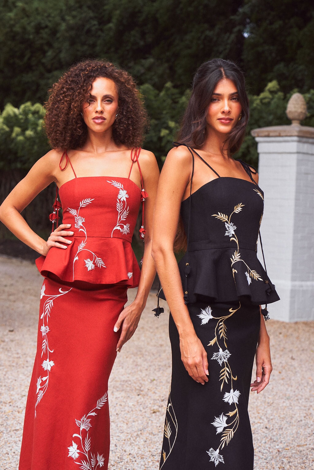 Lily Skirt - Deep Red & Ivory Bottoms - Skirts Rosewater House