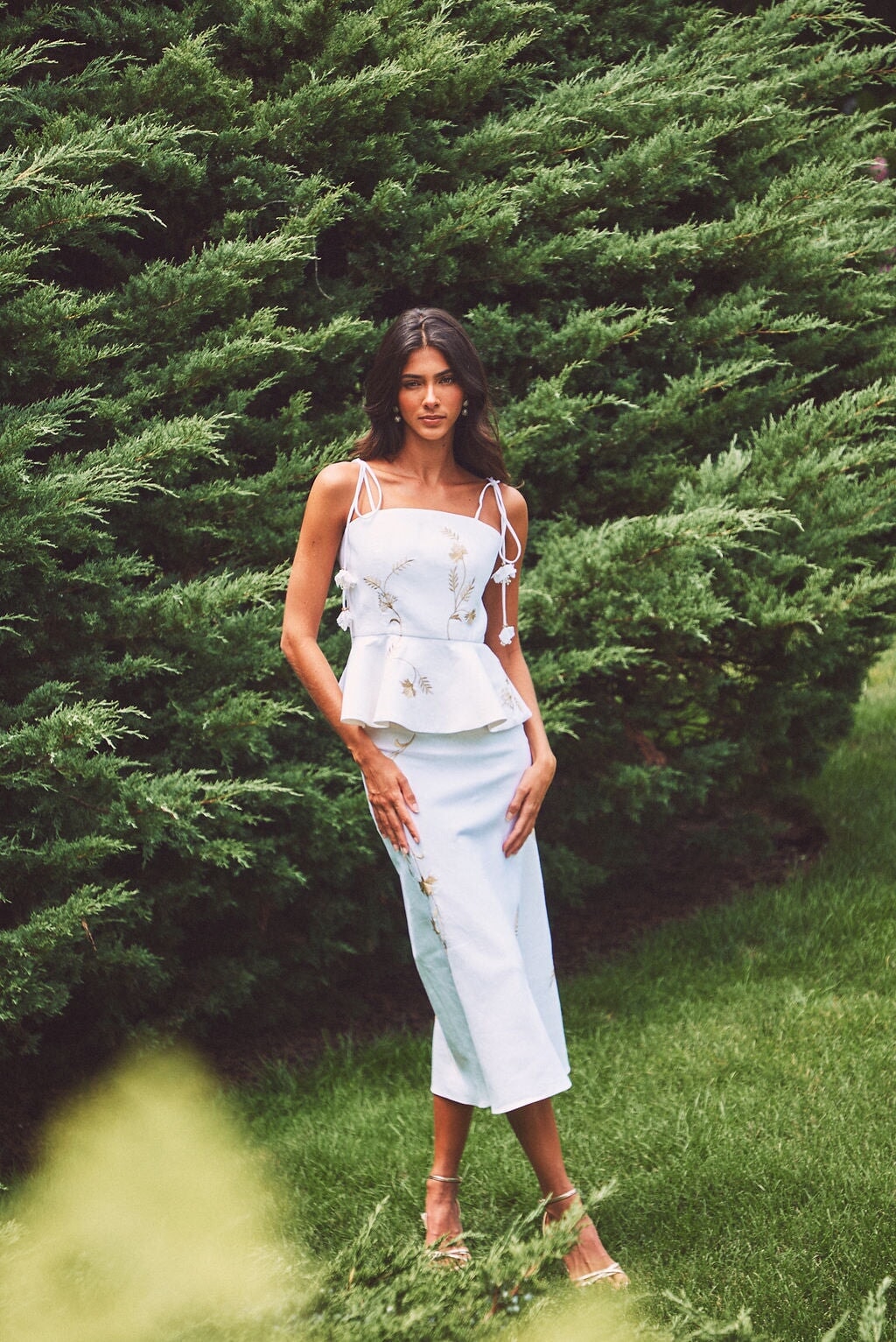 Lily Top - Ivory & Gold Tops - Bustier & Embroidered Rosewater House