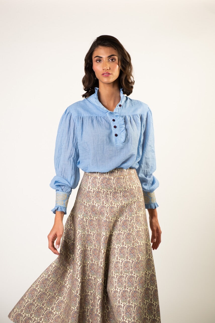 Cypress Blouse - Blue Rosewater House