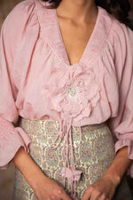 Gol Blouse - Pink Tops - Blouse Rosewater House