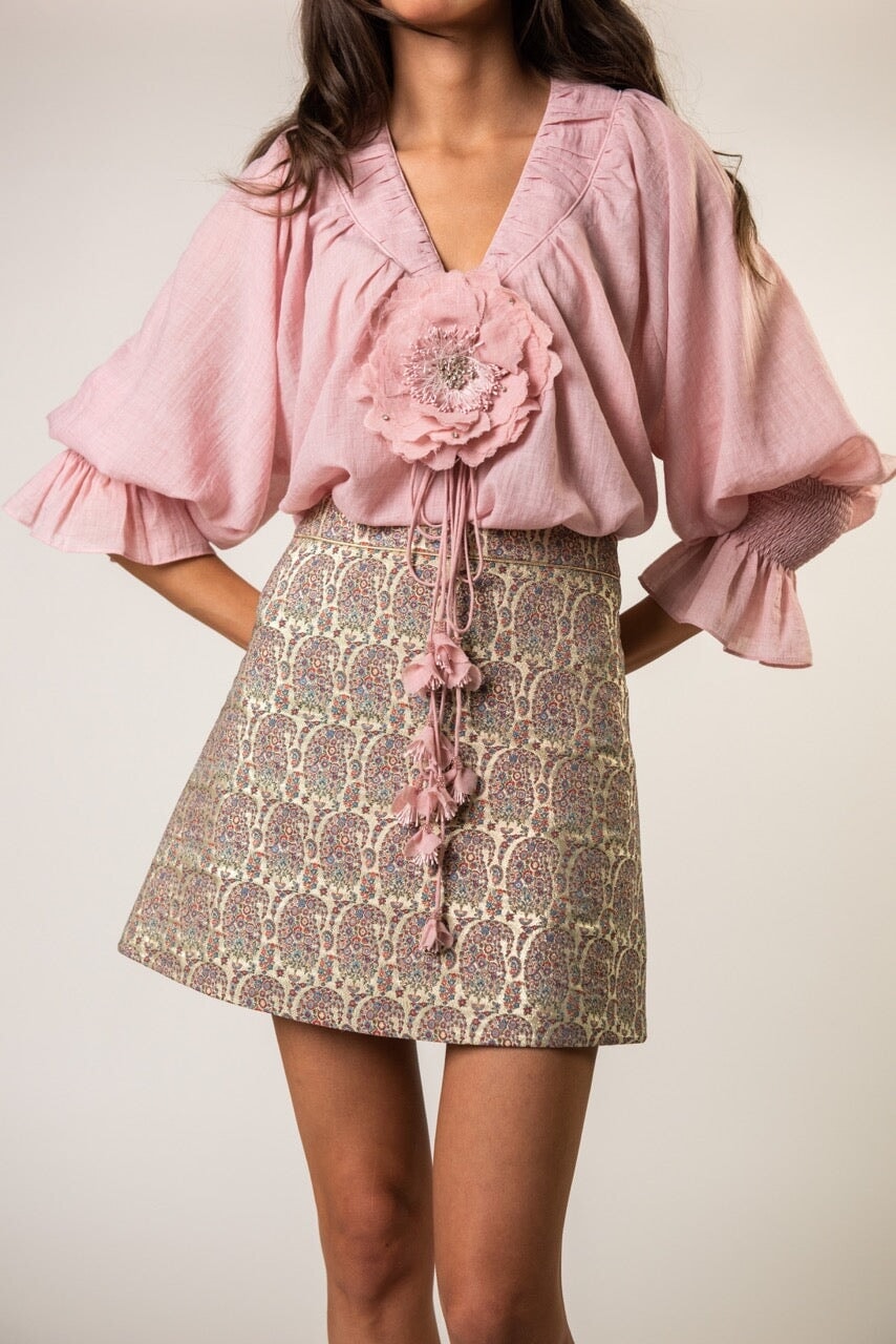 Bella Mini Skirt - Paisley Rosewater House