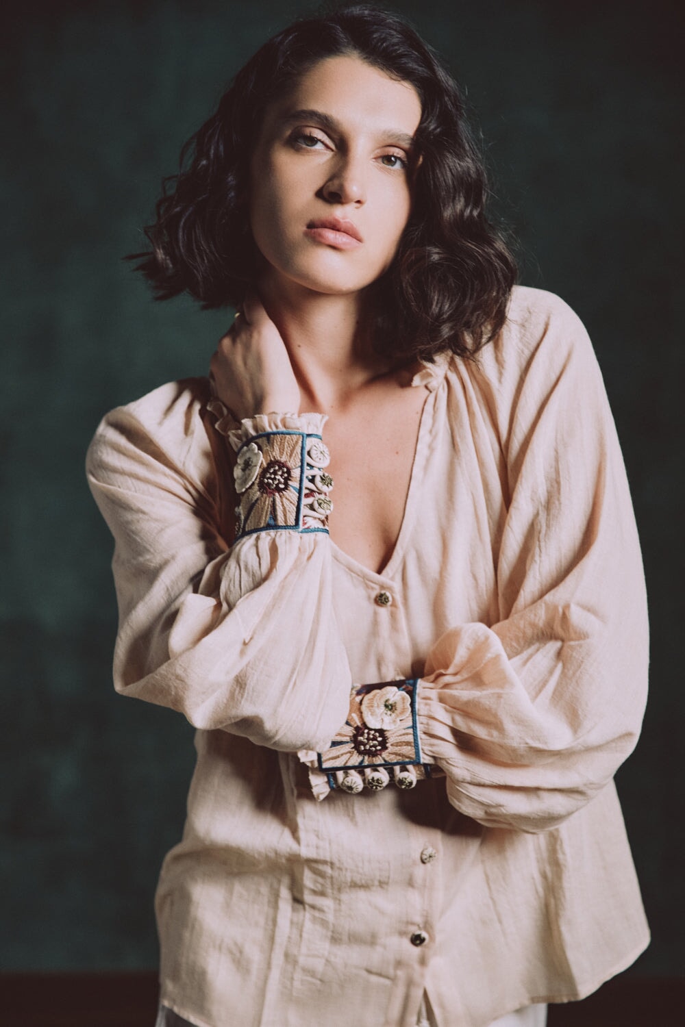 Pansy Blouse - Creme Tops - Blouse Rosewater House