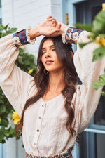 Pansy Blouse - Creme Tops - Blouse Rosewater House