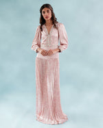 Tooba Maxi Dress - Printed Silk Pink Dresses - Maxi Rosewater House