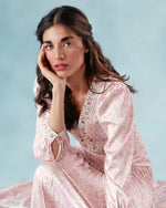 Tooba Maxi Dress - Printed Silk Pink Dresses - Maxi Rosewater House