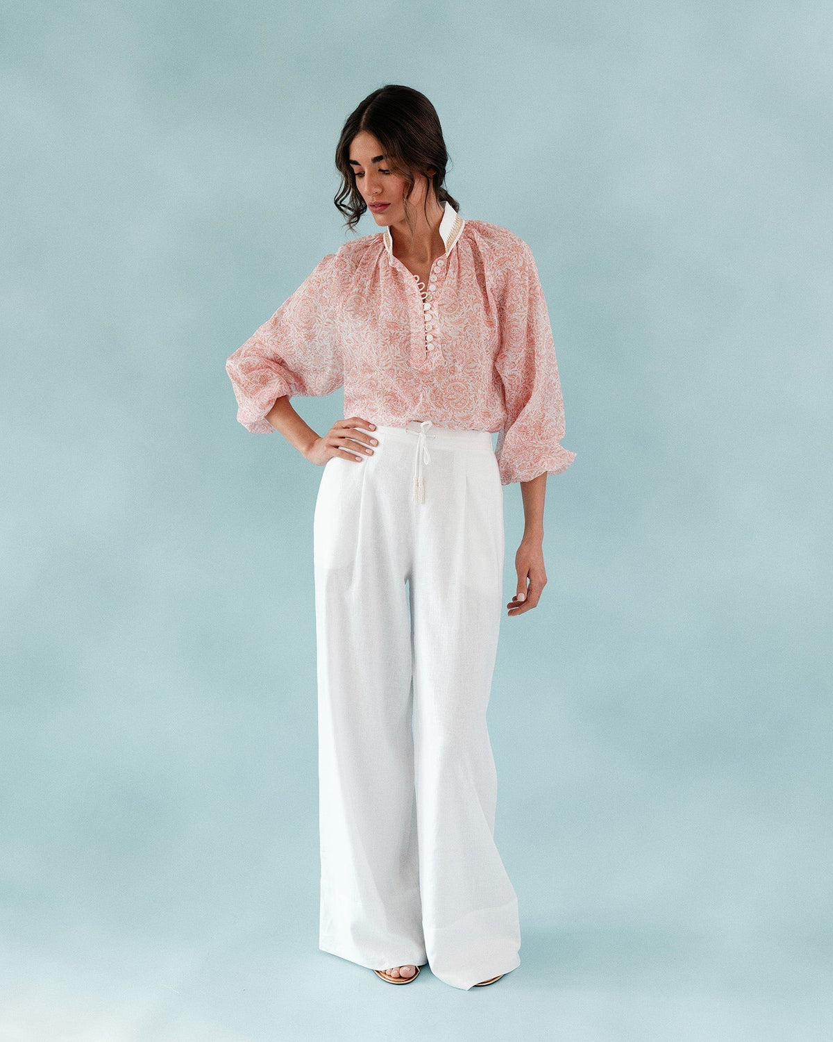 Golab Blouse - Pink Iris Tops - Blouse Rosewater House