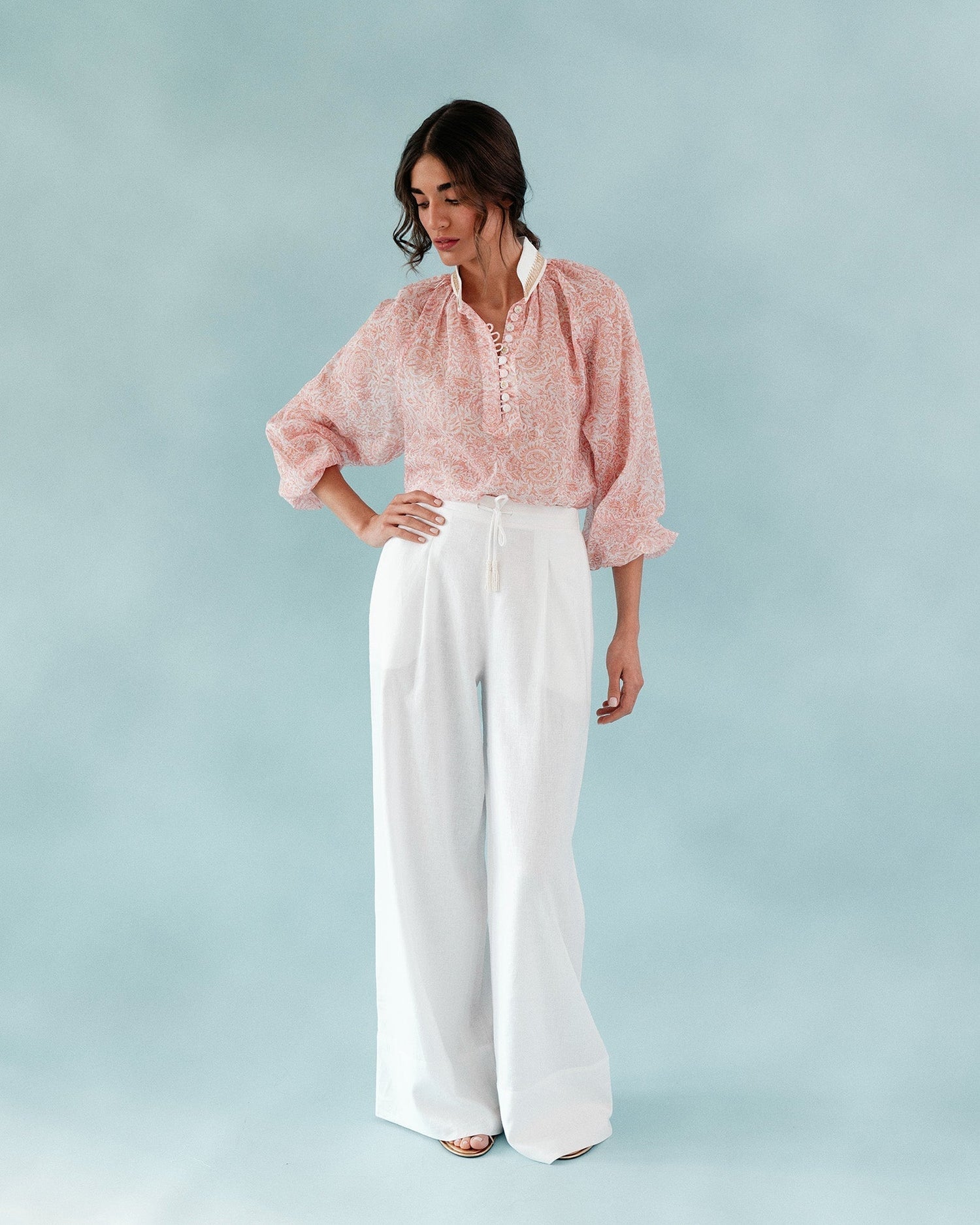 Golab Blouse - Pink Iris Tops - Blouse Rosewater House