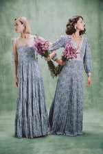 Sara Maxi Dress - Printed Silk Blue Rosewater House