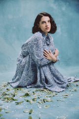 Naz Blouse - Printed Chiffon Blue Rosewater House 