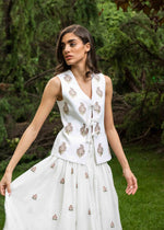 Sarv Vest - White & Pink Outerwear - Vests Rosewater House