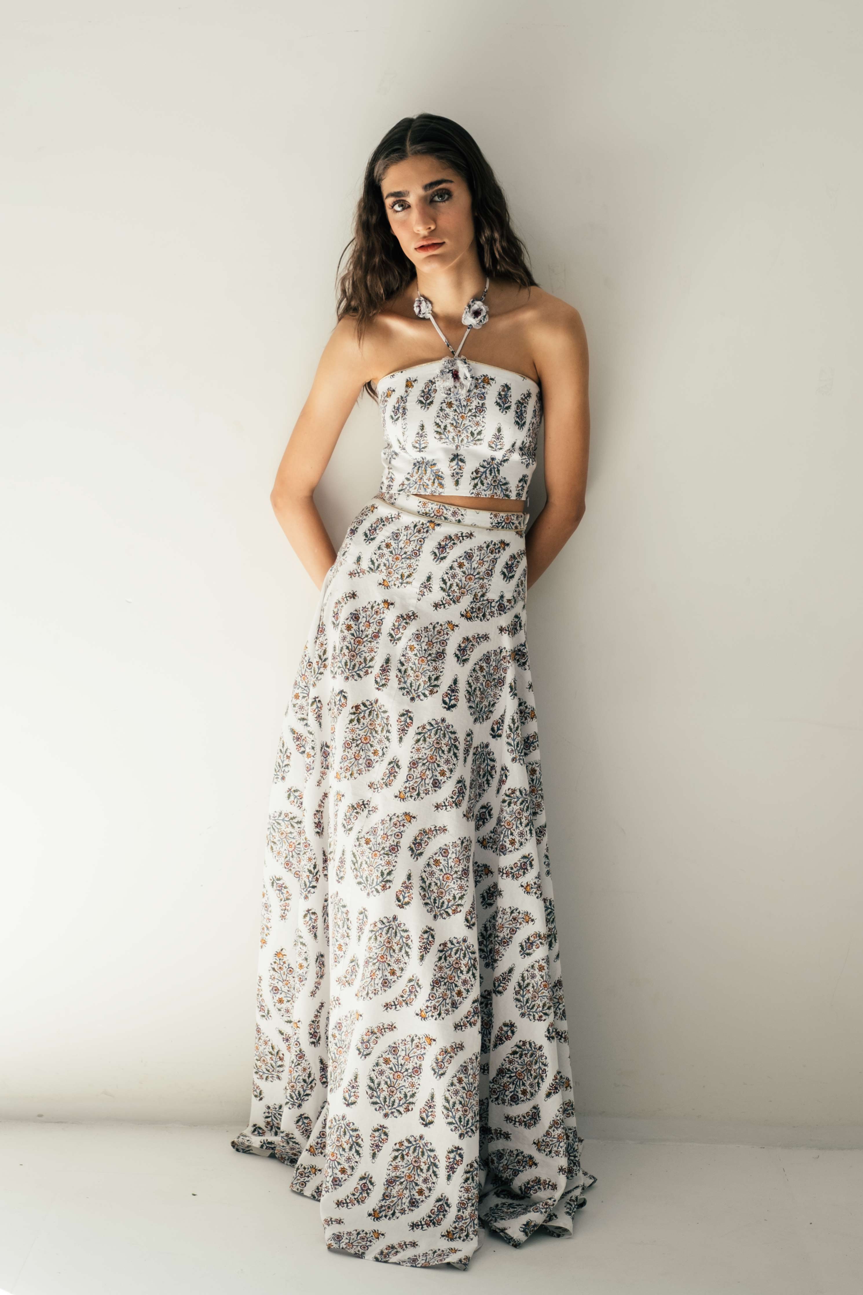 Baran Skirt - Paisley Ghalamkar Bottoms - Skirts Rosewater House