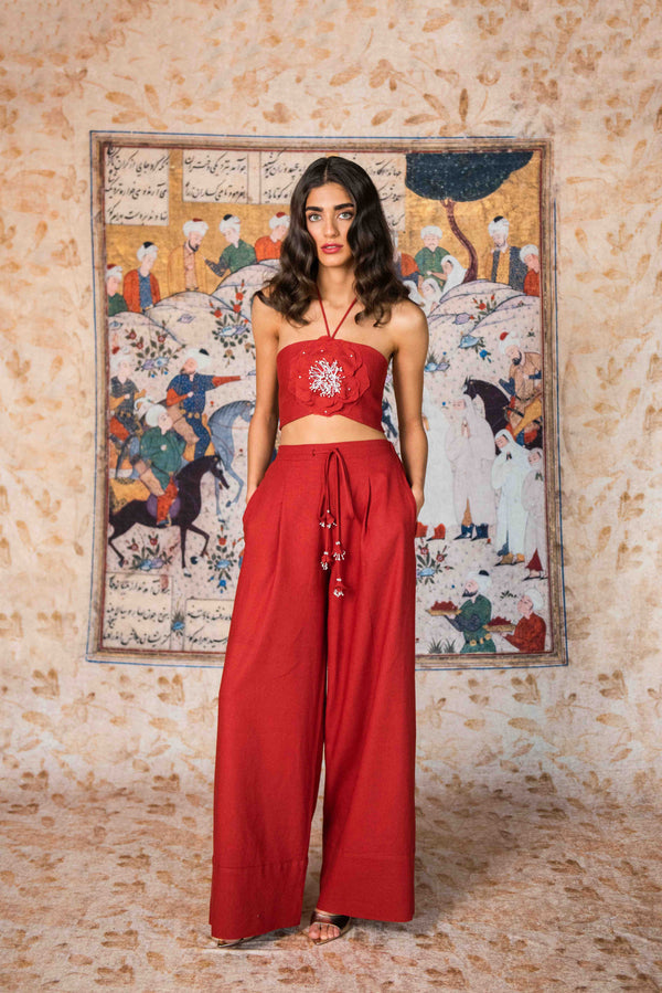 Golestan Pants - Deep Red Bottoms - Pants Rosewater House - Wholesale SS25 