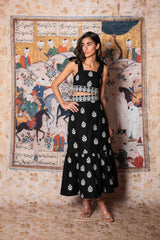 Begum Top - Black, White & Gold Rosewater House 