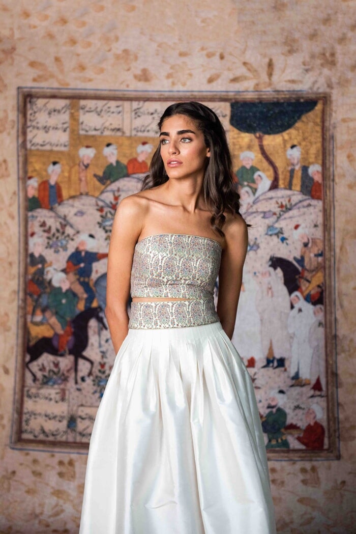 Raw Silk Taffeta Yass Skirt - Off White Bottoms - Skirts Rosewater House