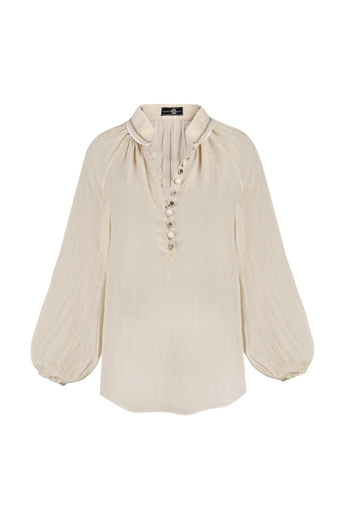 Golab Blouse - Sand & Ivory Tops - Blouse Rosewater House