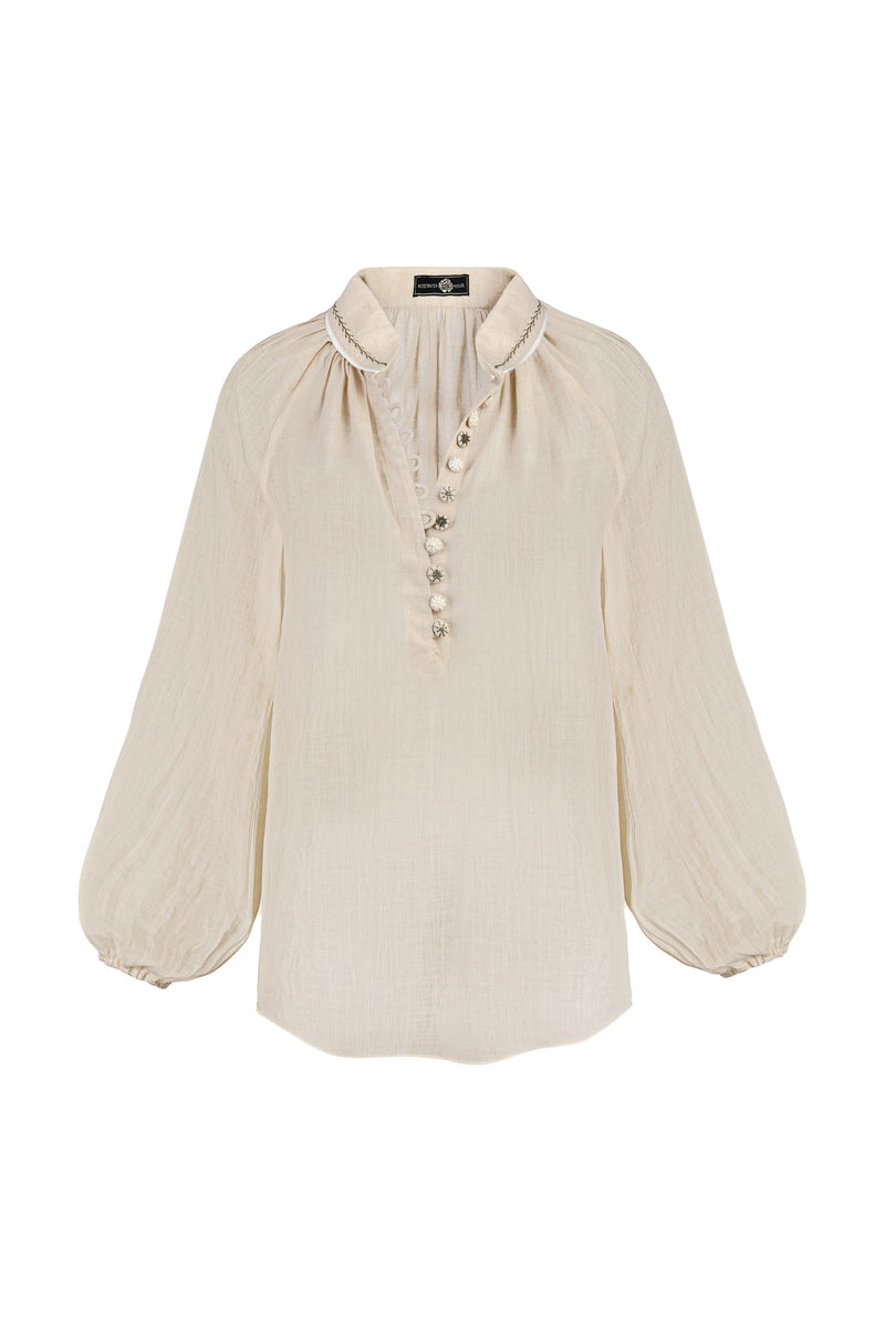 Golab Blouse - Sand & Ivory Tops - Blouse Rosewater House 