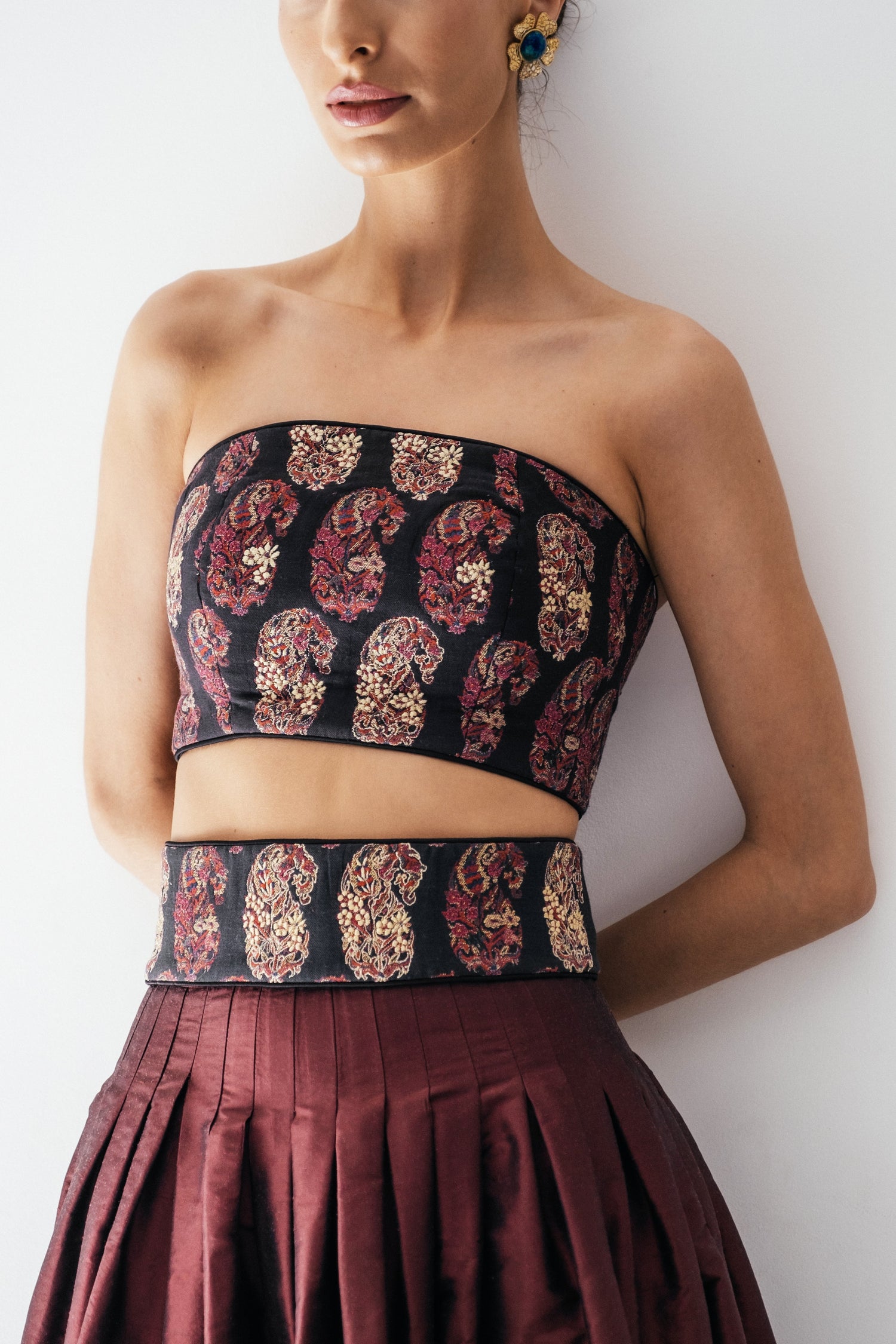 Termeh Jahan Top - Paisley Tops - Bustier & Embroidered Rosewater House