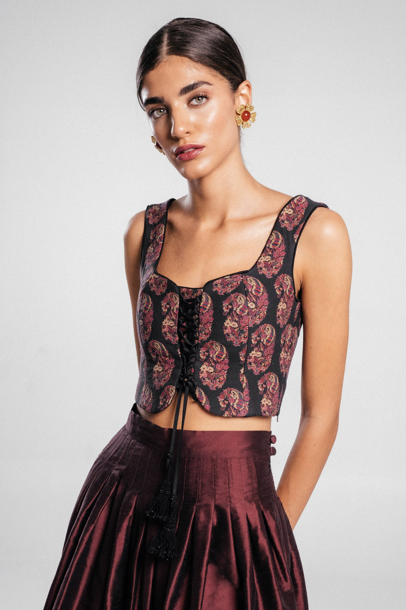 Shalimar Bustier - Termeh Tops - Bustier & Embroidered Rosewater House 