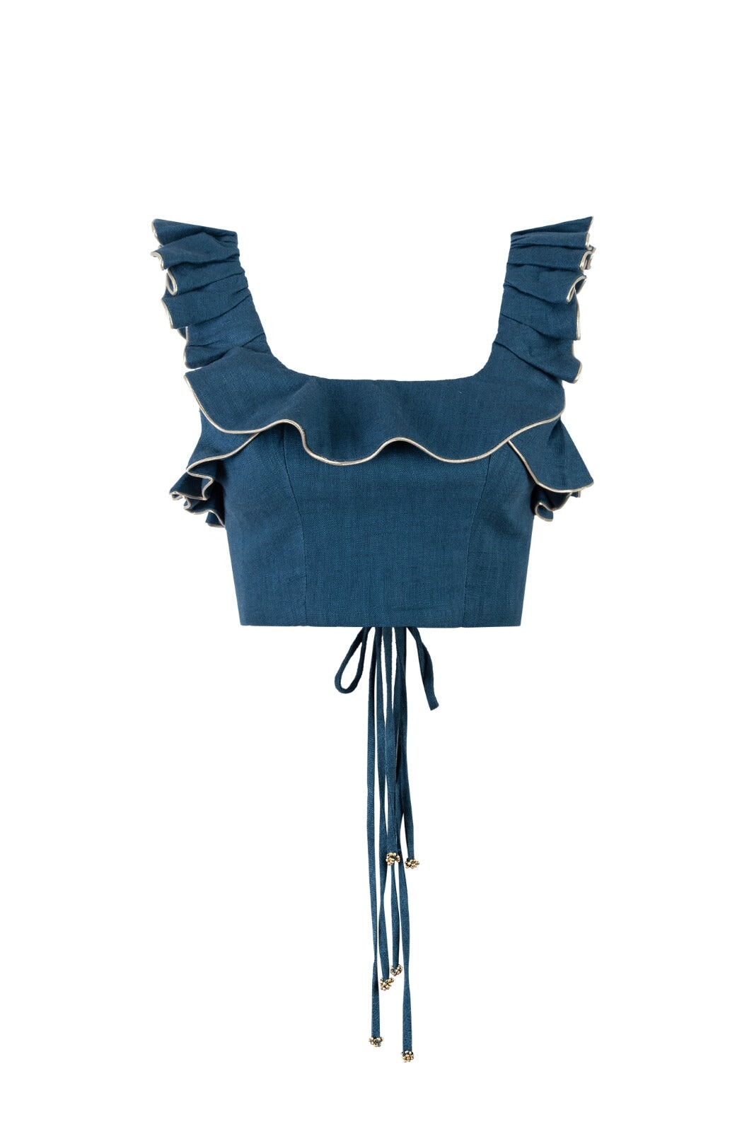 Malika Bustier Top - Blue Tops - Cropped & Casual Rosewater House