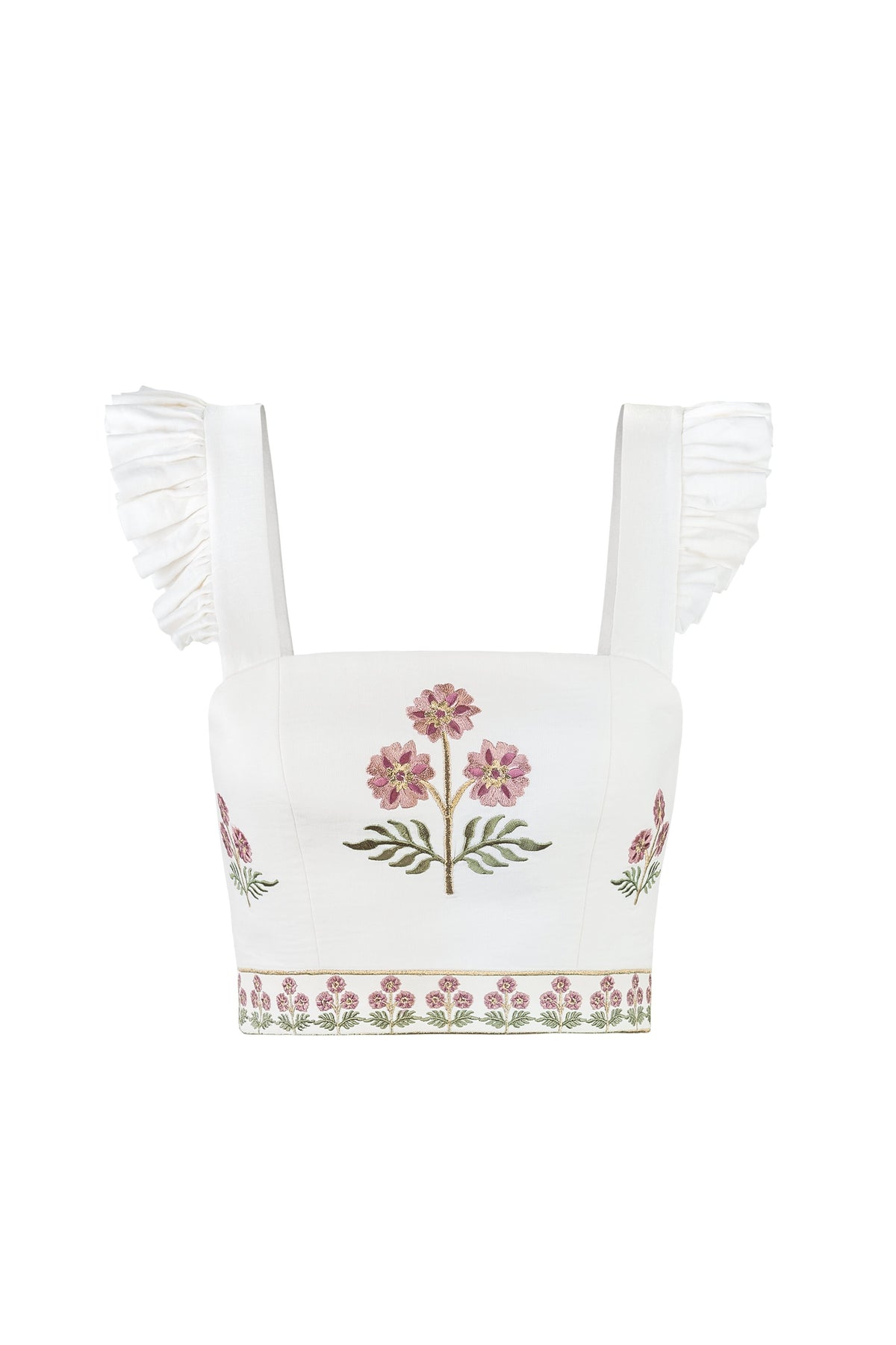 Yalda Ruffle Bustier - Naz Embroidery Tops - Bustier & Embroidered Rosewater House 