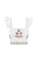 Yalda Ruffle Bustier - Naz Embroidery Tops - Bustier & Embroidered Rosewater House 
