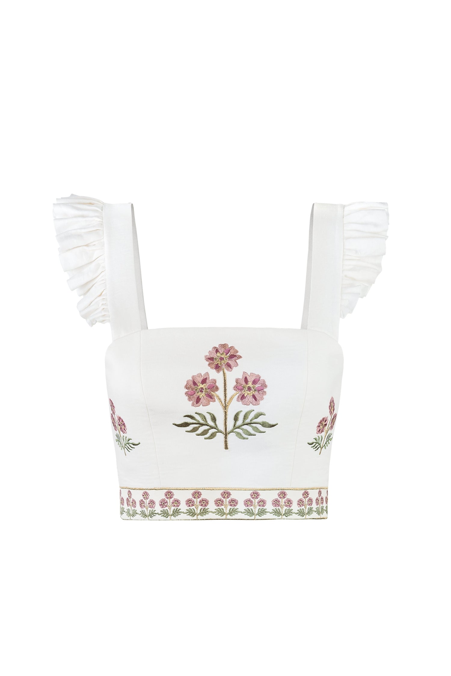 Yalda Ruffle Bustier - Naz Embroidery Tops - Bustier & Embroidered Rosewater House 