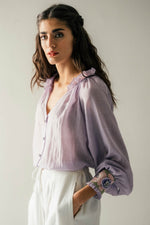 Pansy Blouse - Lilac Tops - Blouse Rosewater House